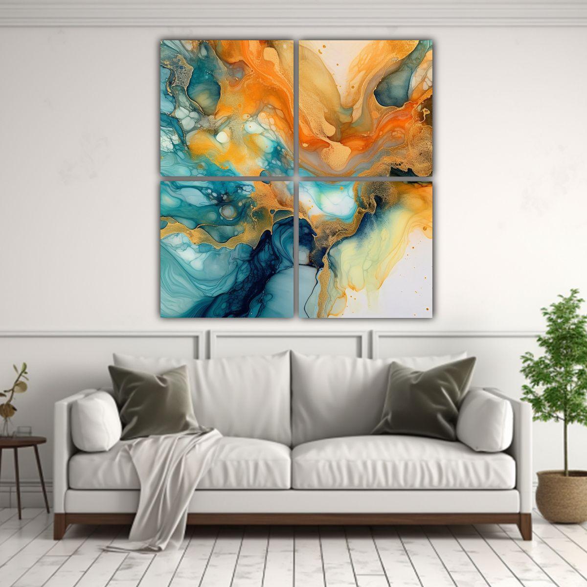 Cuadro Patrón Intenso De Corrientes 160x160 Cm-2