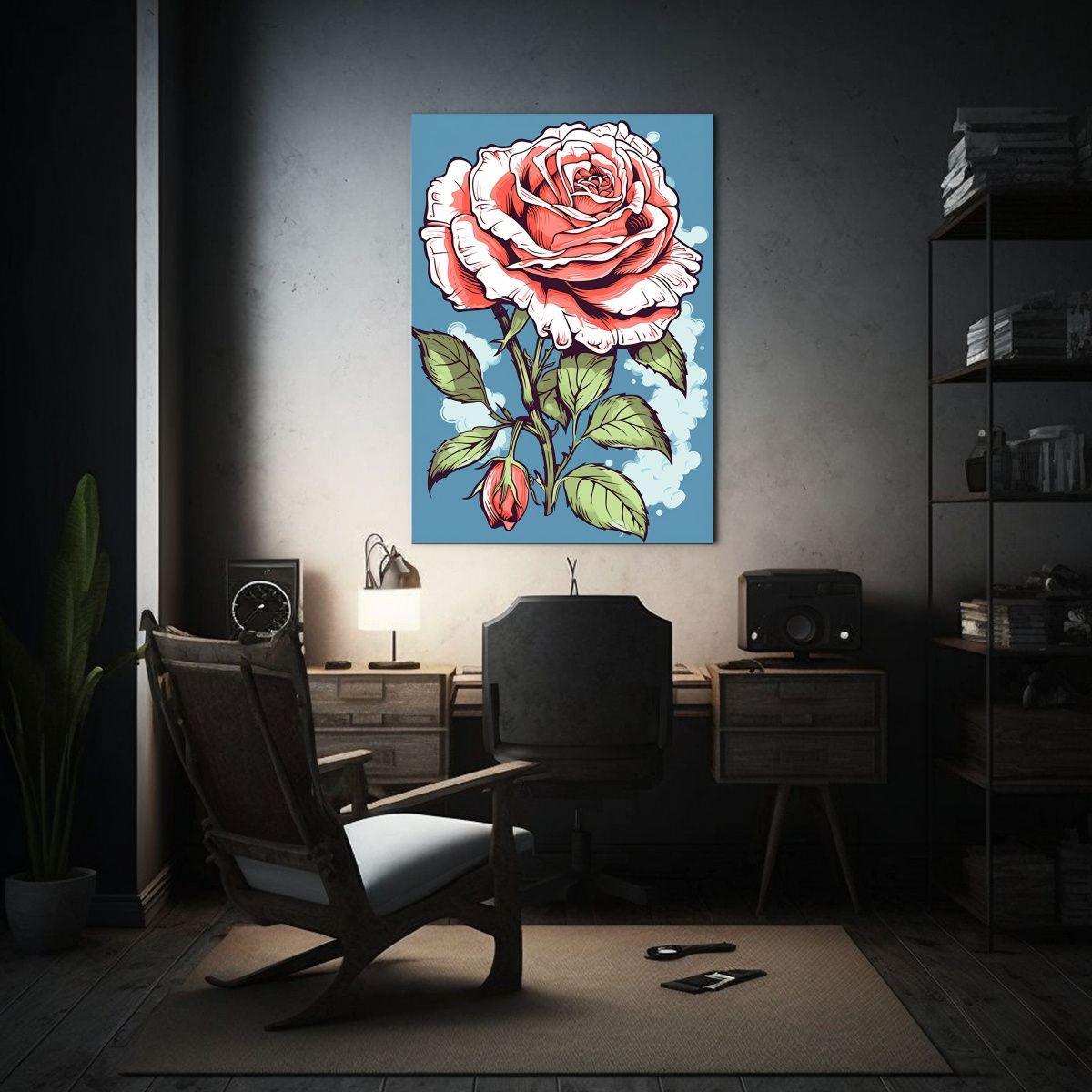 Composición Hermosa Para Sala A Rose Lienzo 20x30cm-2