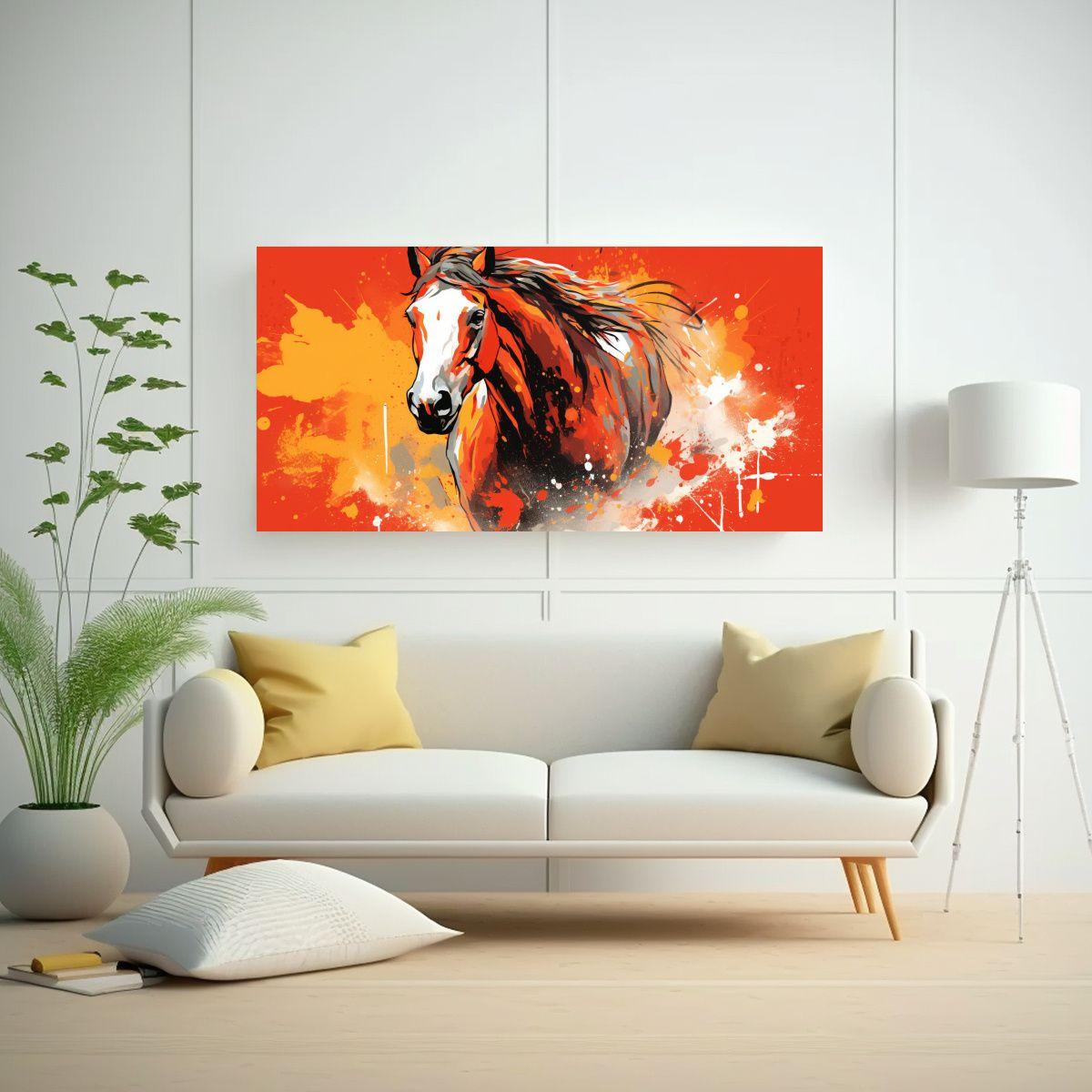 Cuadro Arte Cuadro Comedor Caballo Clydesdale En R 160x80cm-2