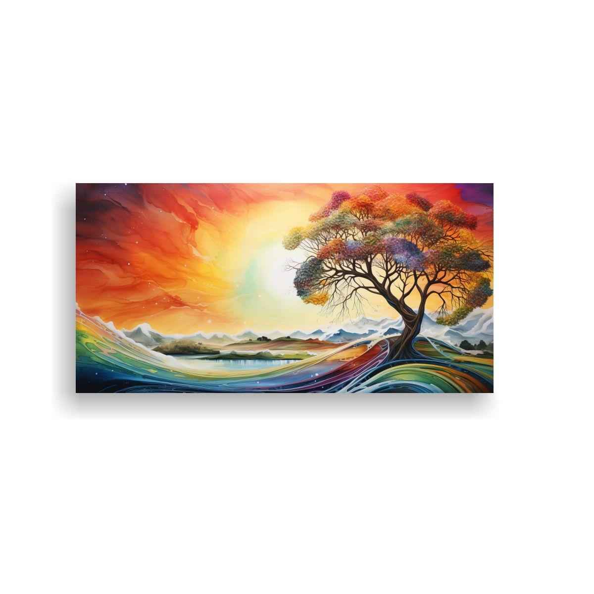 Paisaje Abstracto Arcoíris Acuarelas Naturaleza 160x80 Cm-0