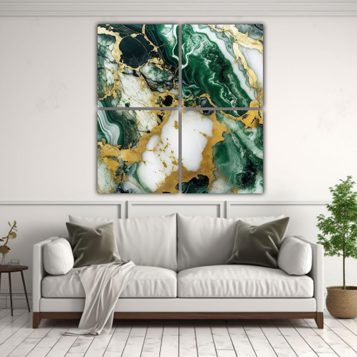 Cuadros Decoración Exclusivos Mármol Verde 160x160 Cm-2
