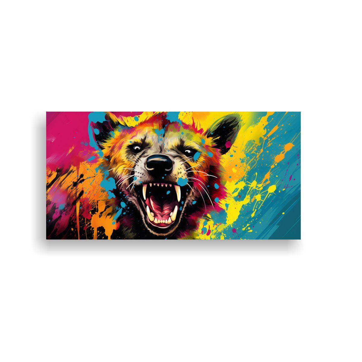 Cuadro De Hiena En Arcoíris Y Colores Vibrantes 120x60cm-0