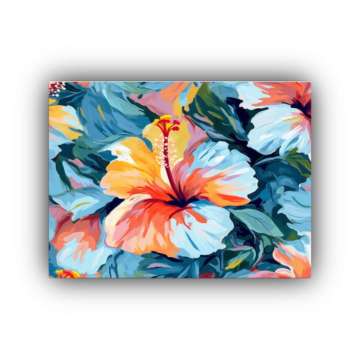 Pintura Decorativa Impresionante Hibisco Estilo 75x50cm-0