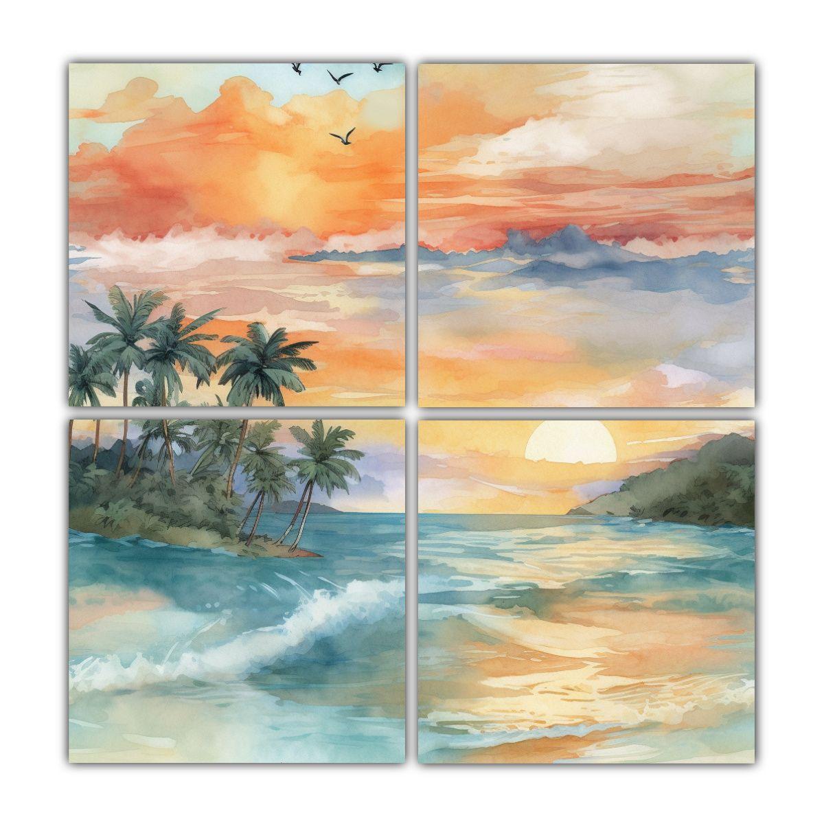 Cuadro De Tela Expresión Alegría Playa Tranquila 140x140 Cm-0