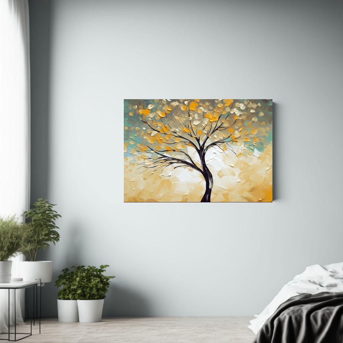 Pinturas Decorativas Abstractas Amarillas Y Doradas En Lienz 40x30cm-2