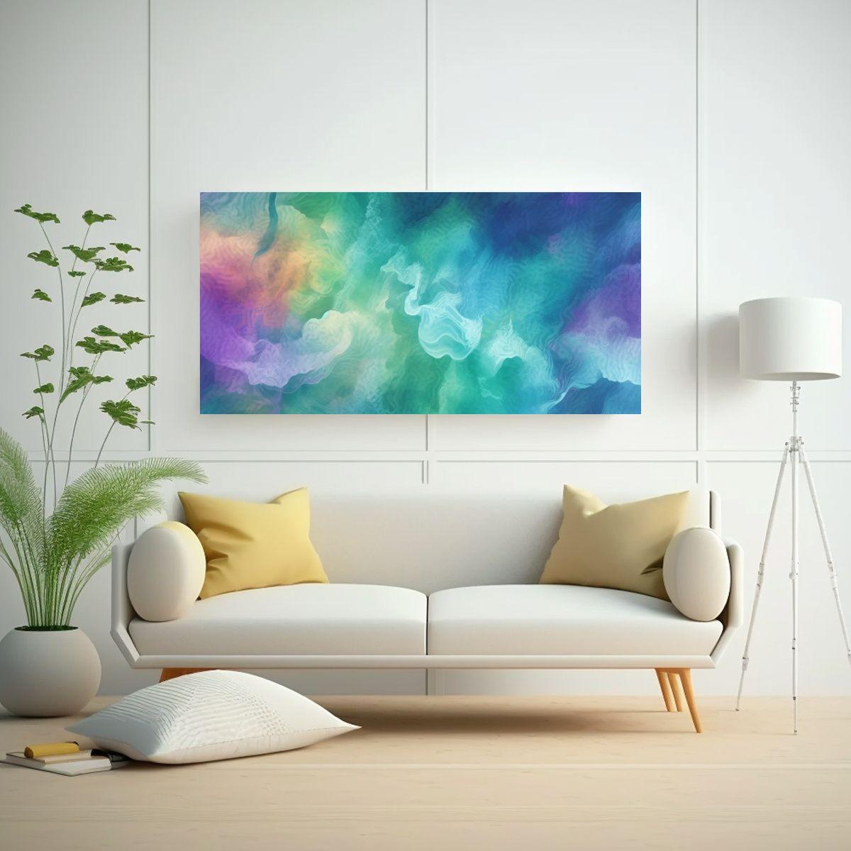 Cuadro En Bastidor Moderno: Diseño Abstracto De 140x70cm-2