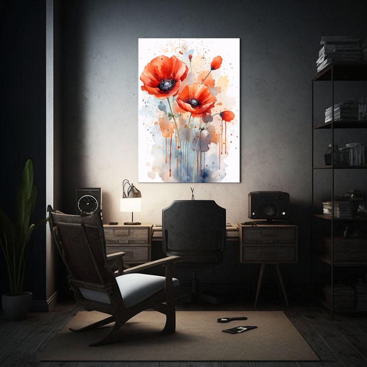 Pintura Tela Bastidor Flores Alegres Estilo 20x30cm-2