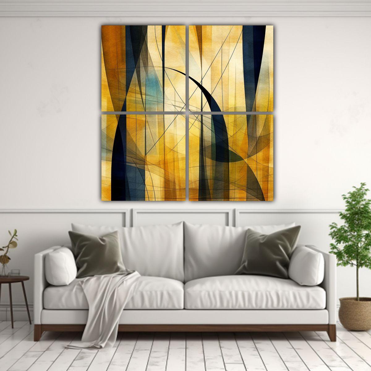 Cuadro Decorativo Líneas Y Formas Simples Estilo 180x180 Cm-2