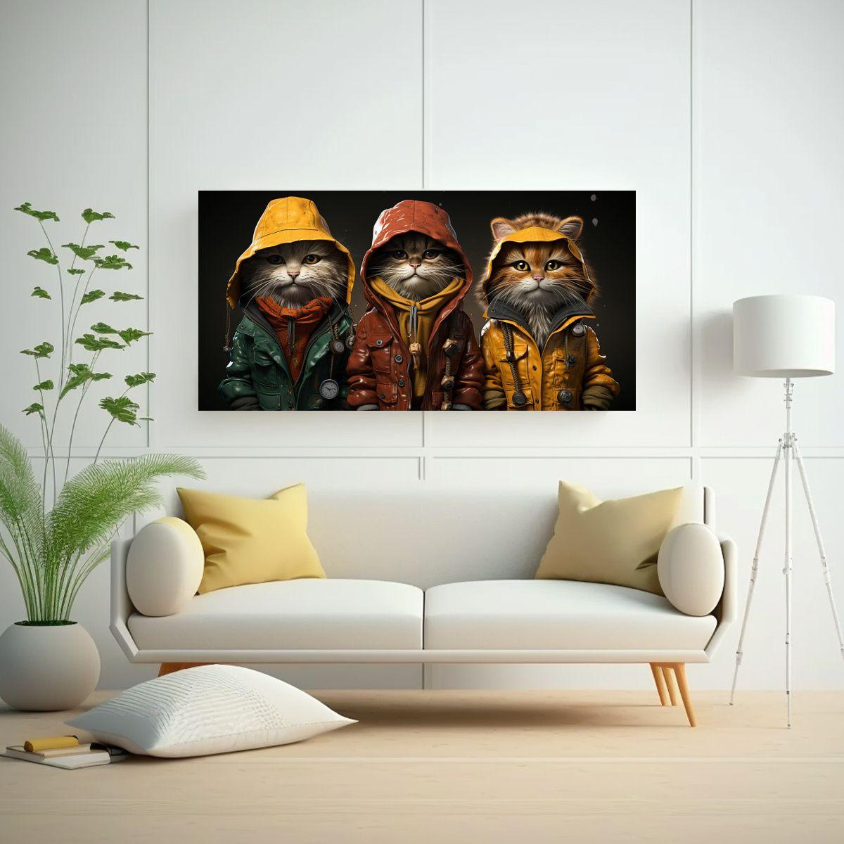 Cuadro De Diseño De Personajes: Tres Amigos 60x30cm-2