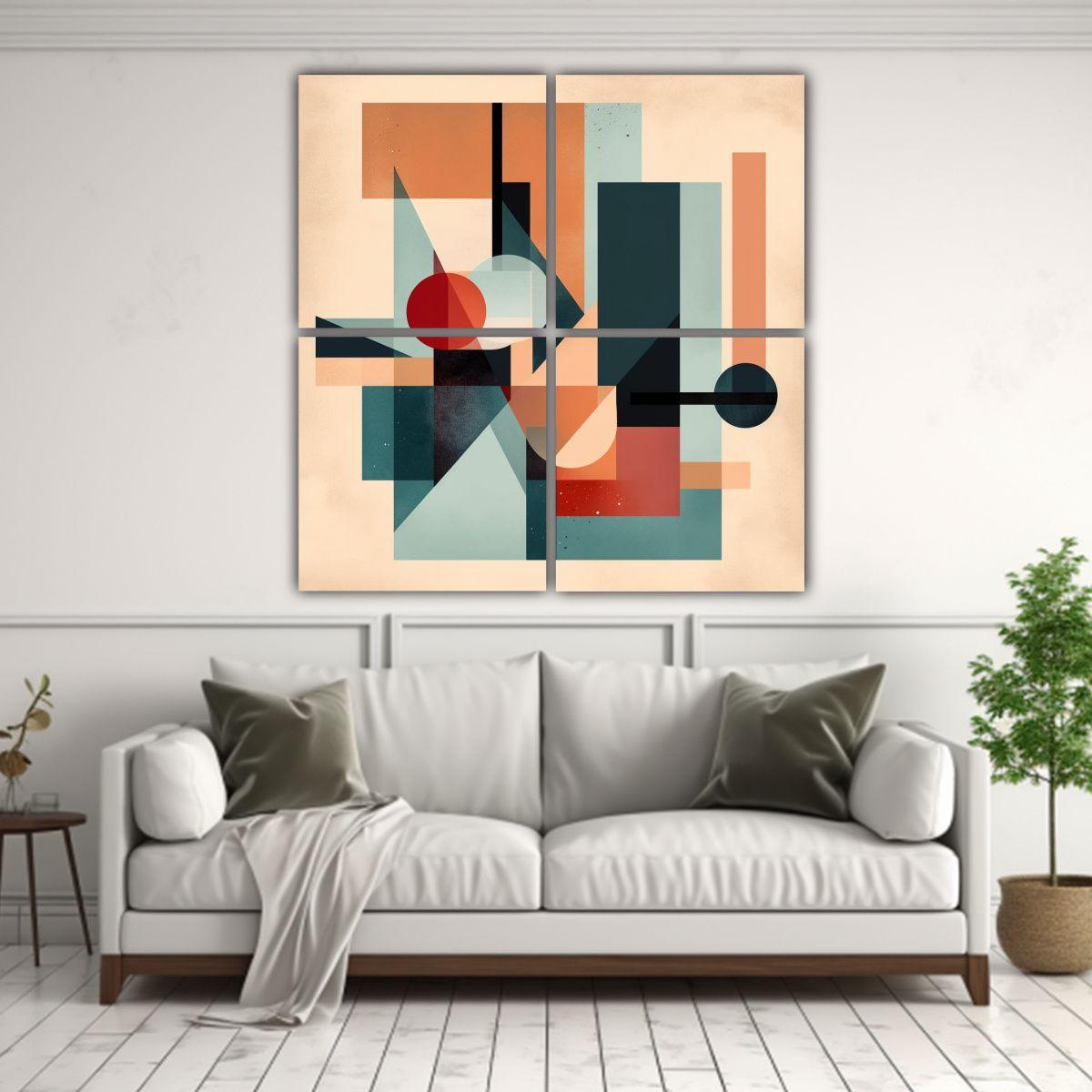 Cuadro Abstracto Geométrico Minimalista En 200x200 Cm-2