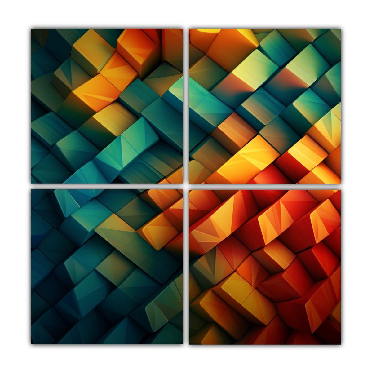 Pinturas Decorativas Abstractas Con Teselación 40x40 Cm-0