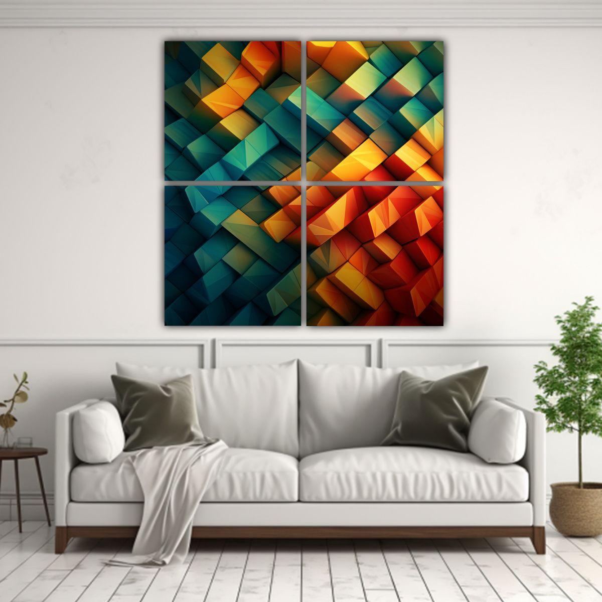 Pinturas Decorativas Abstractas Con Teselación 40x40 Cm-2