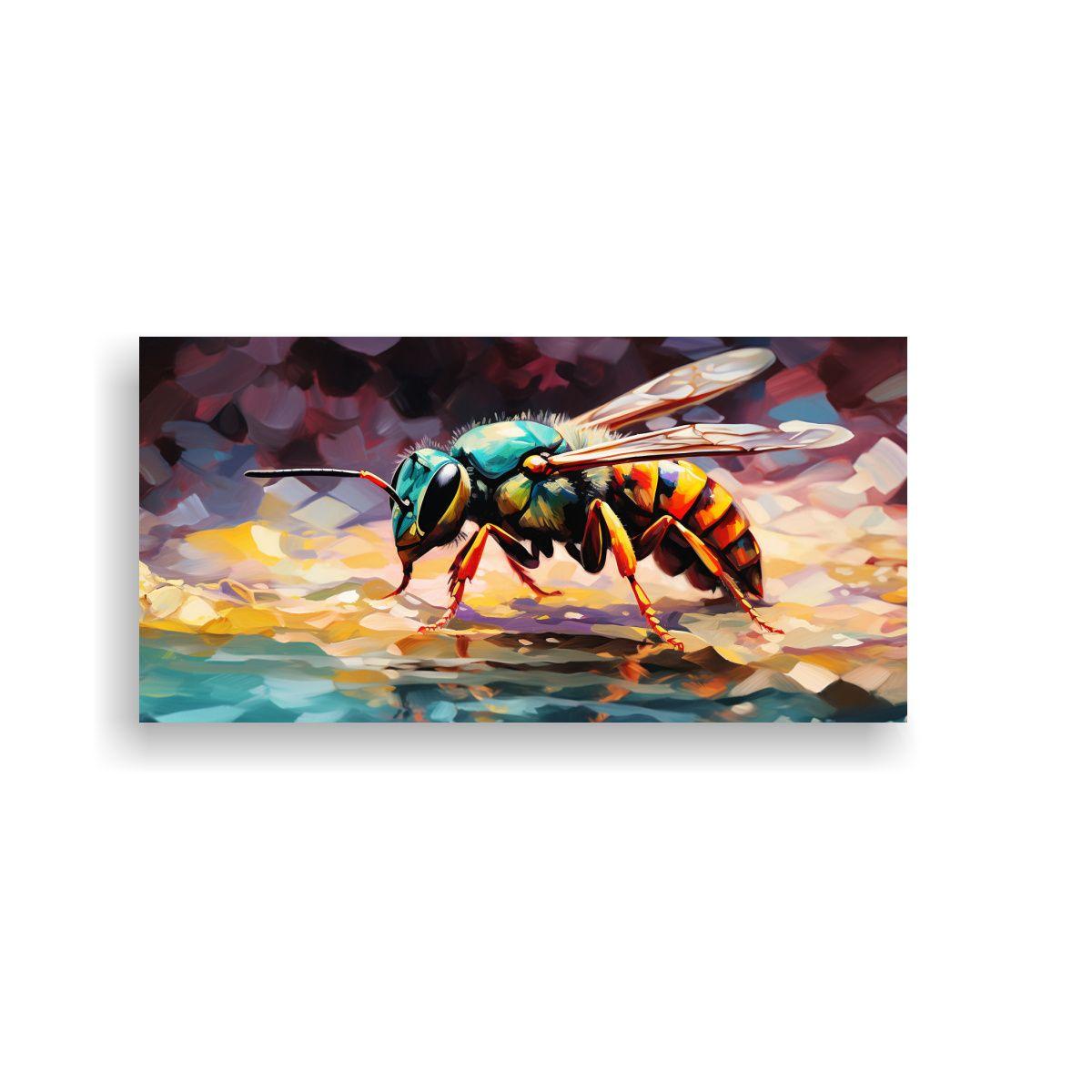 Pintura Al Estilo óleo Estilo Colorido De Avispa  40x20cm-0