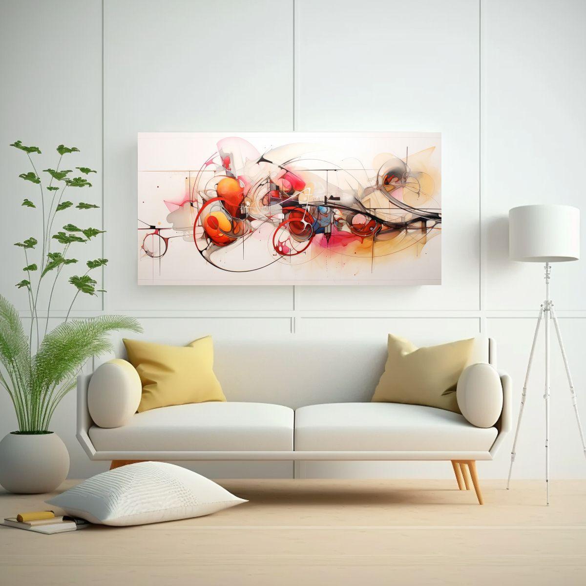 Cuadros Abstractos Multicolor En Venta 140x70 Cm-2