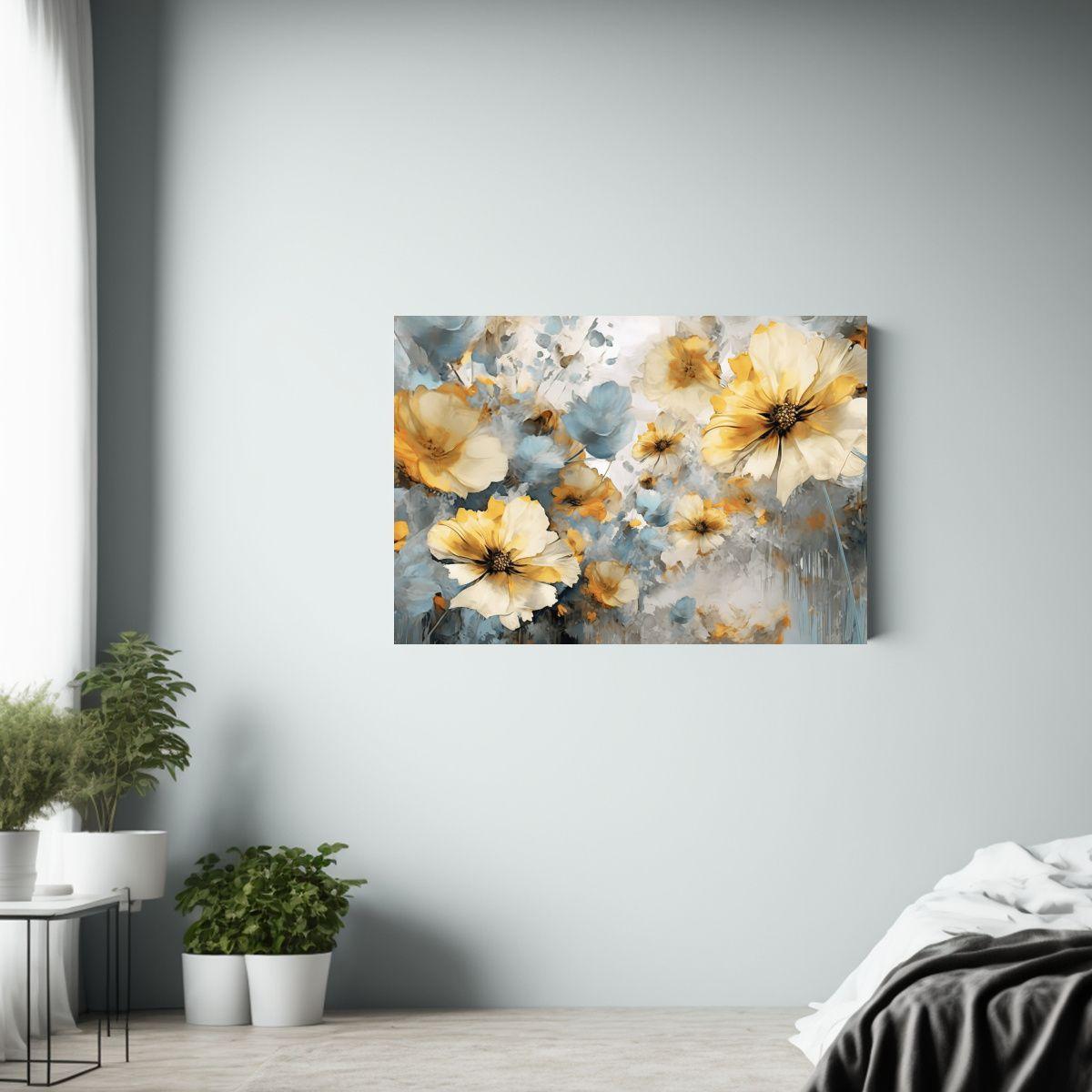 Pintura Artística De Flores Amarillas En Estilo Simple 65x50cm-2
