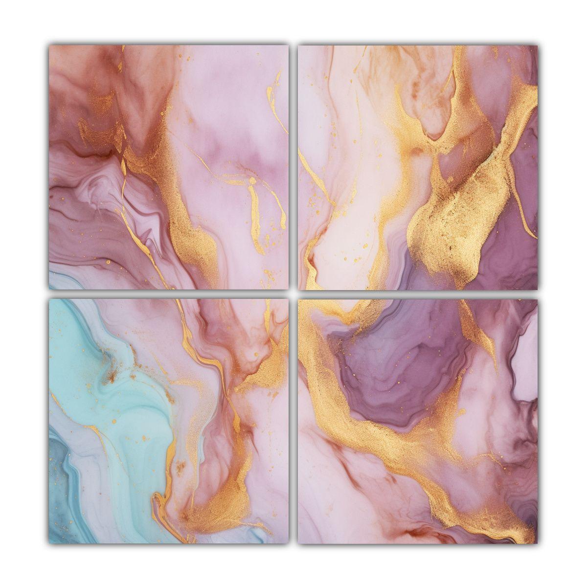 Cuatro Arte Temática Mural Mármol Rosa Púrpura 80x80 Cm-0