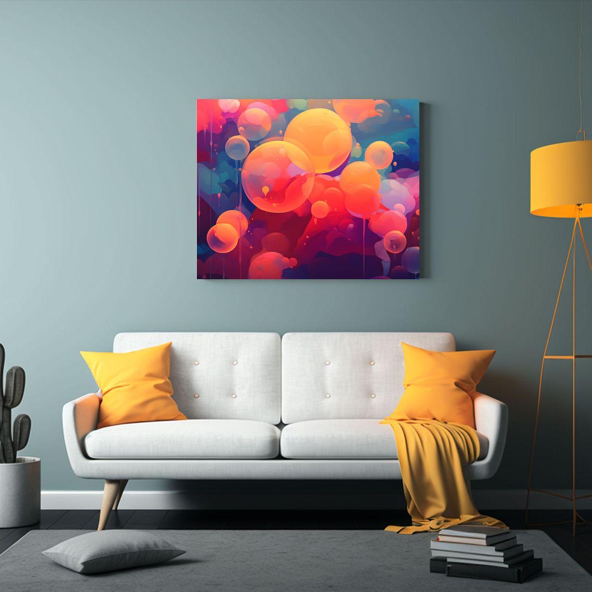Pinturas Decorativas Con Colores Y Gradientes De Burbujas M 65x50cm-2