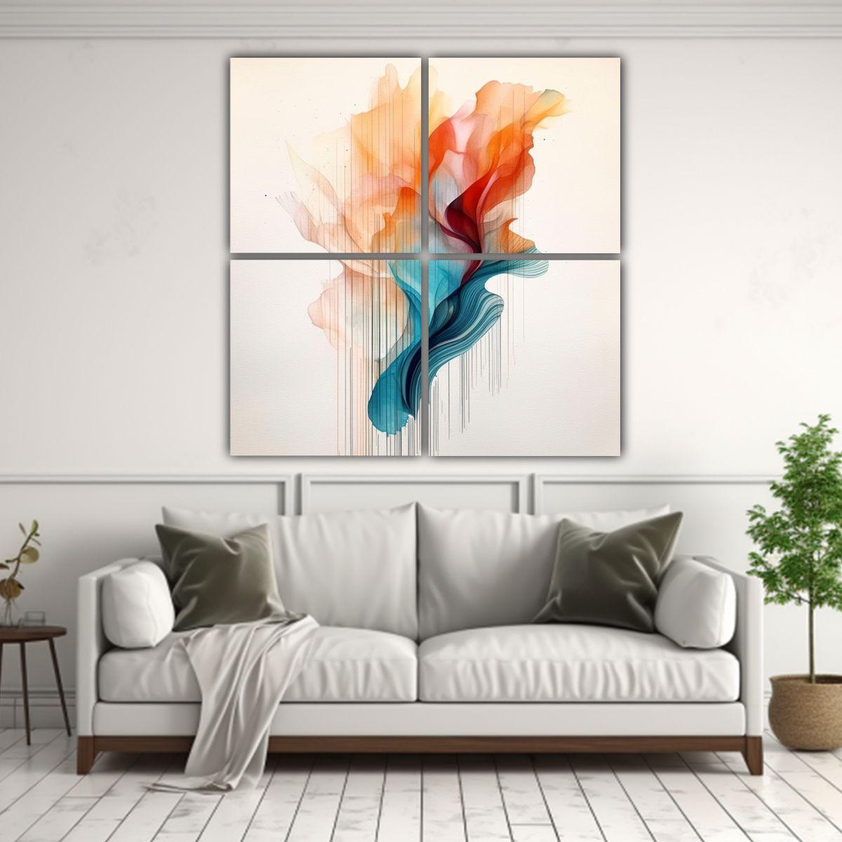 4 Lienzos De Tela Concepto Para Cocina Diseño 200x200 Cm-2