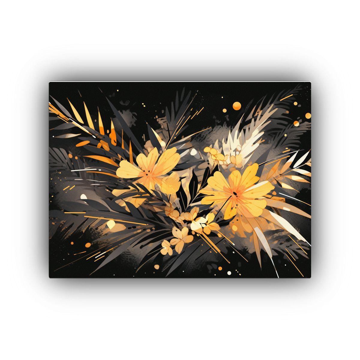 Cuadro Espectacular Fantasía En Amarillo Y Negro, Estilo Ne 45x30cm-0