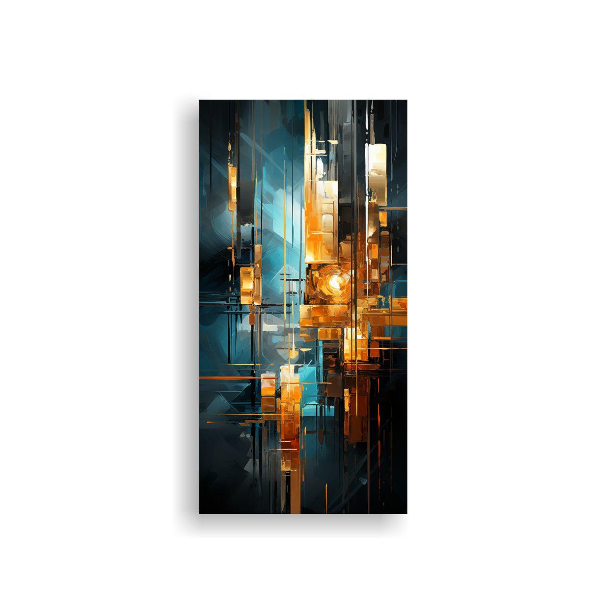 Cuadro Abstracto Para Decoración Tonos Marrones 70x140cm-0