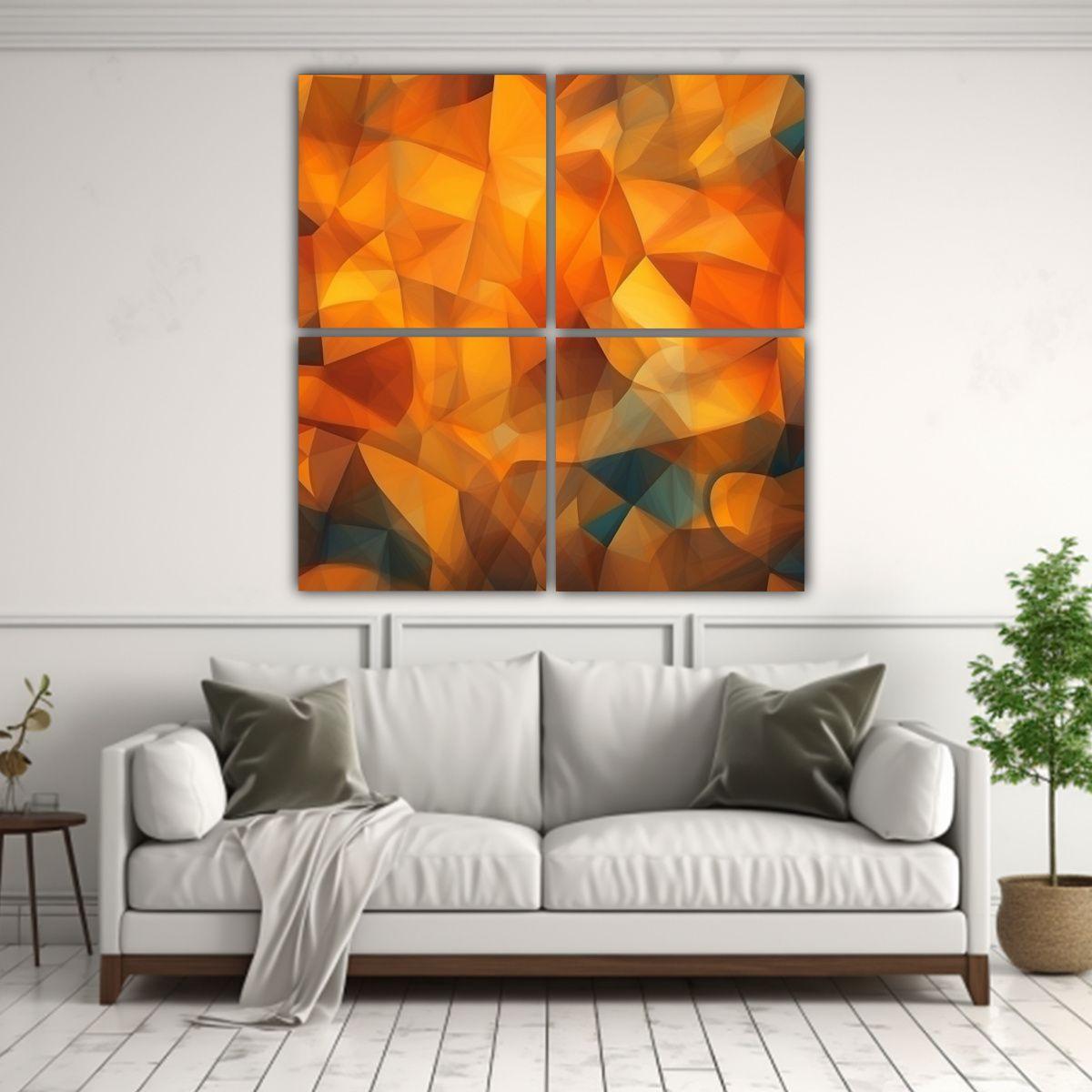 Cuatro Artes Minimalismo Textura Cubismo Ámbar 180x180 Cm-2