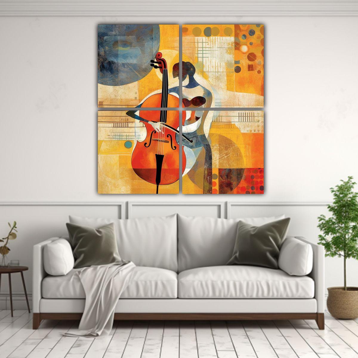 Cuatro Telas En Bastidor De Estilo Moderno 200x200 Cm-2