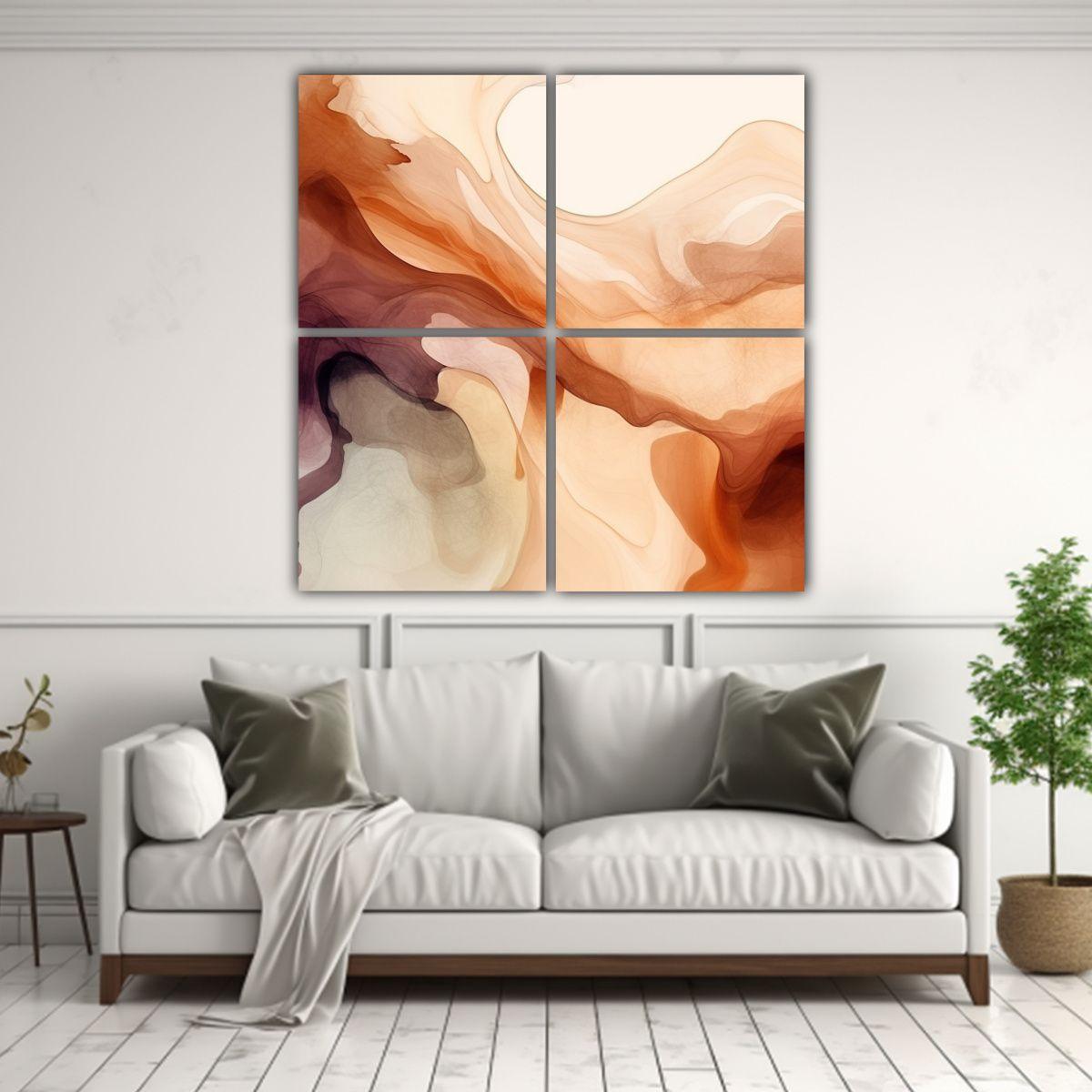 Cuatro Telas En Bastidor Vanguardia Personalidad 180x180 Cm-2