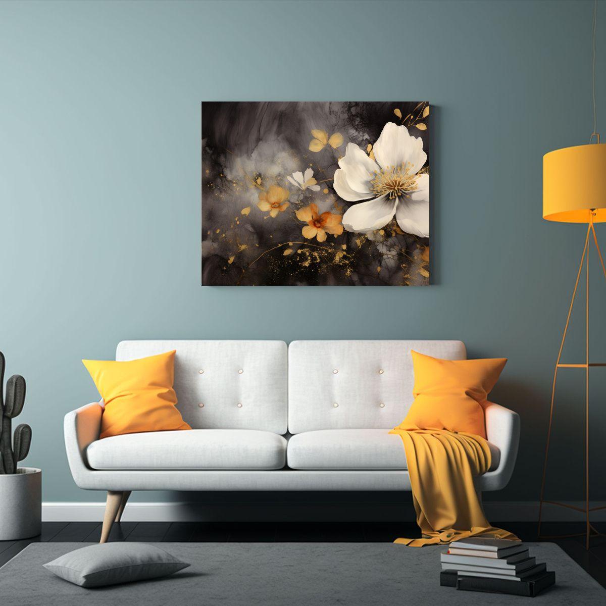 Armonía De Colores En Pinturas De Decoración Con Flores Pa 75x50cm-2