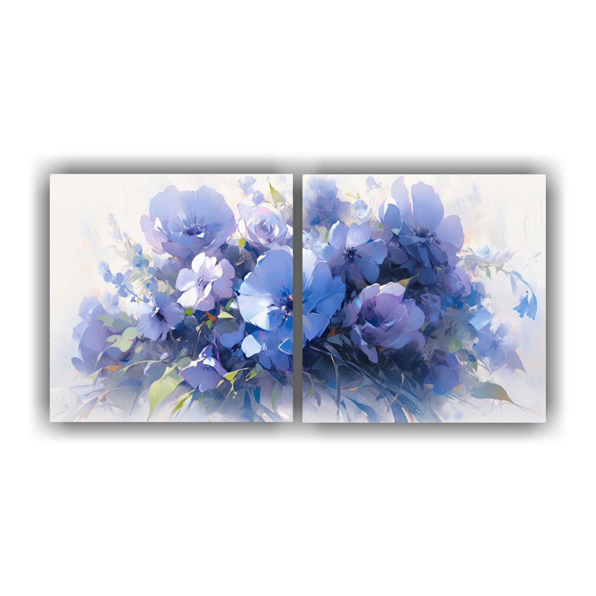 Set 2 Cuadros Modernos Para Cocina Flores 40x20 Cm-0