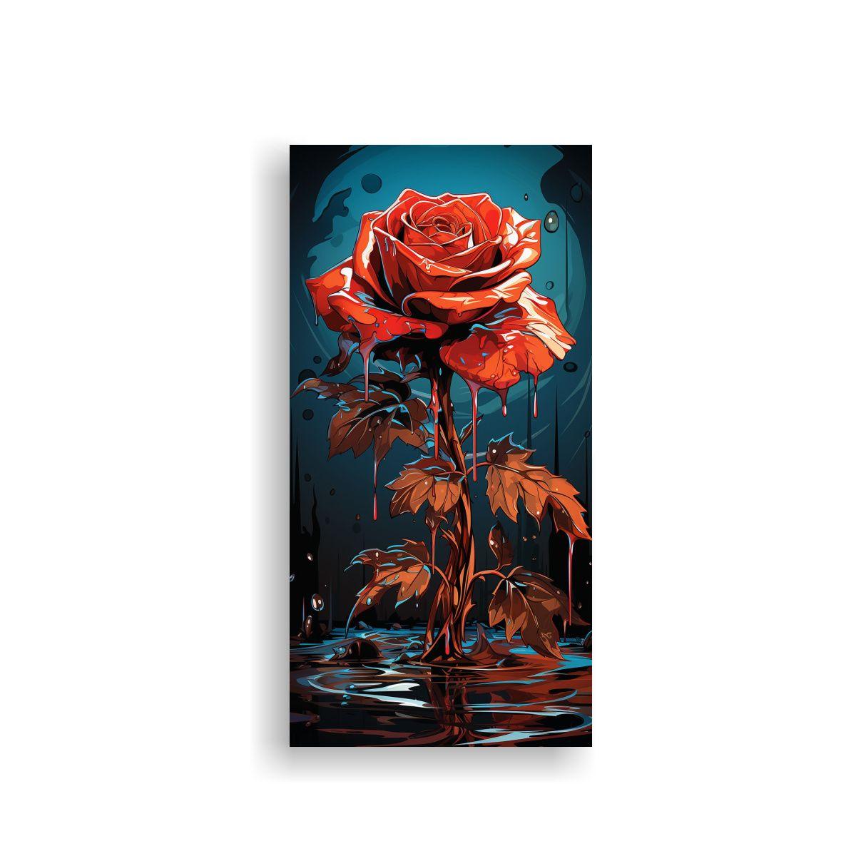 Cuadro Lienzo Estilo Plano Expresión Rosa 40x80cm-0