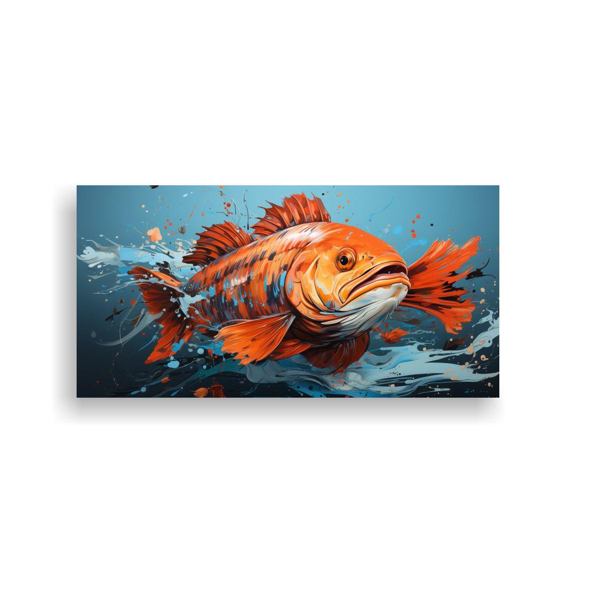 Pinturas Decorativas Modernas De Peces En Colores  40x20cm-0