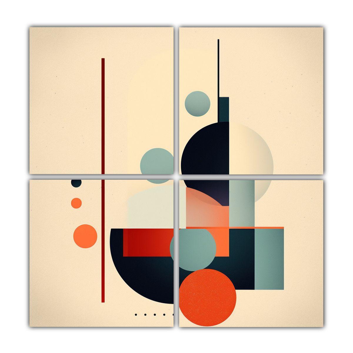 Cuatro Artes De Pared Imagen Armonía Pinturas 60x60 Cm-0
