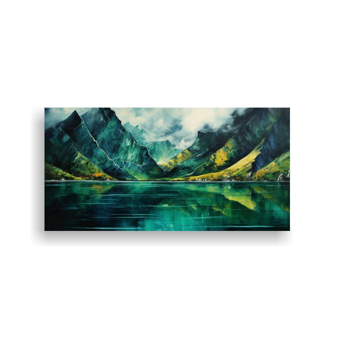 Pintura Abstracta Relieve Montañas Junto Al 80x40 Cm-0