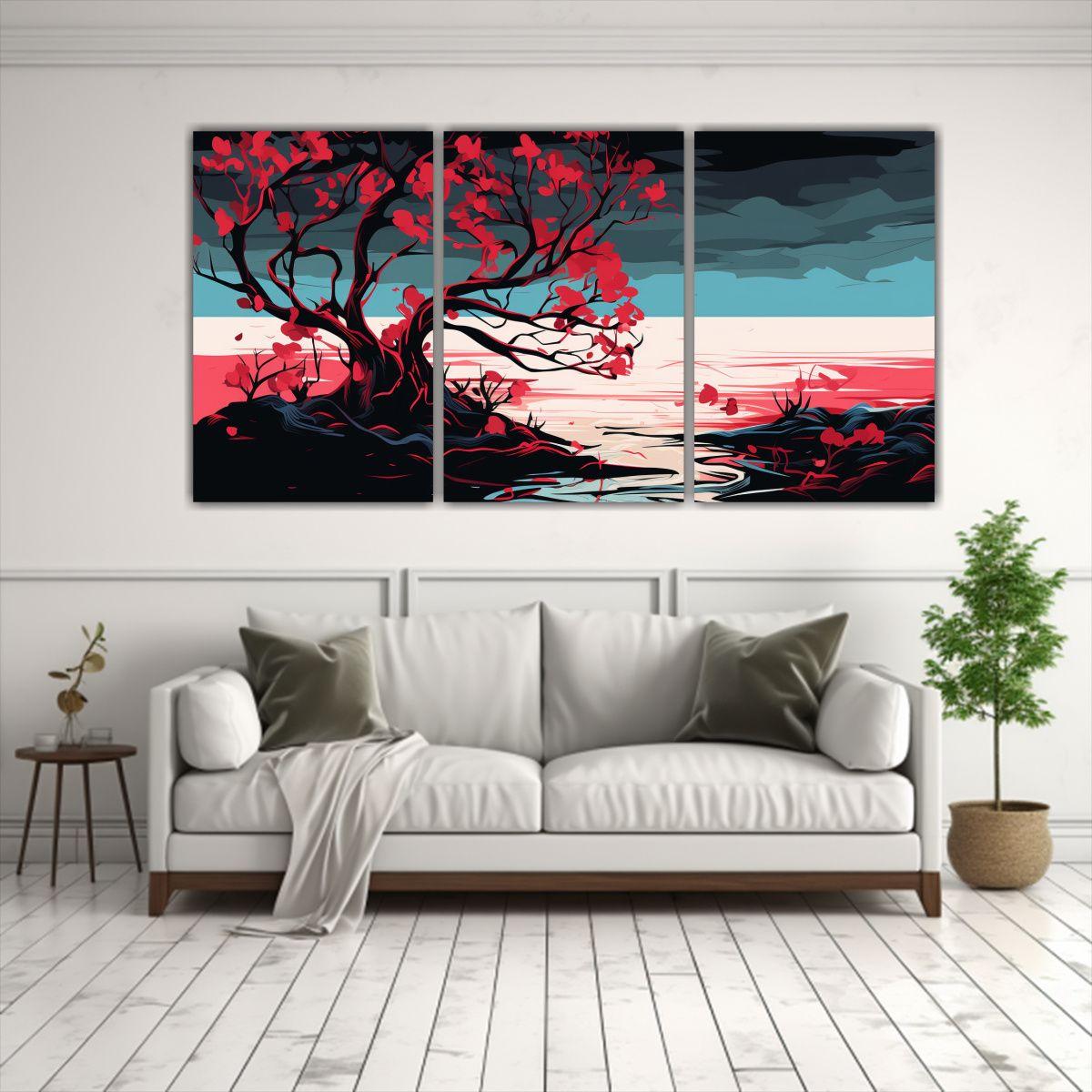 Cuadros Vintage Composición Equilibrada Manglar 120x60 Cm-2
