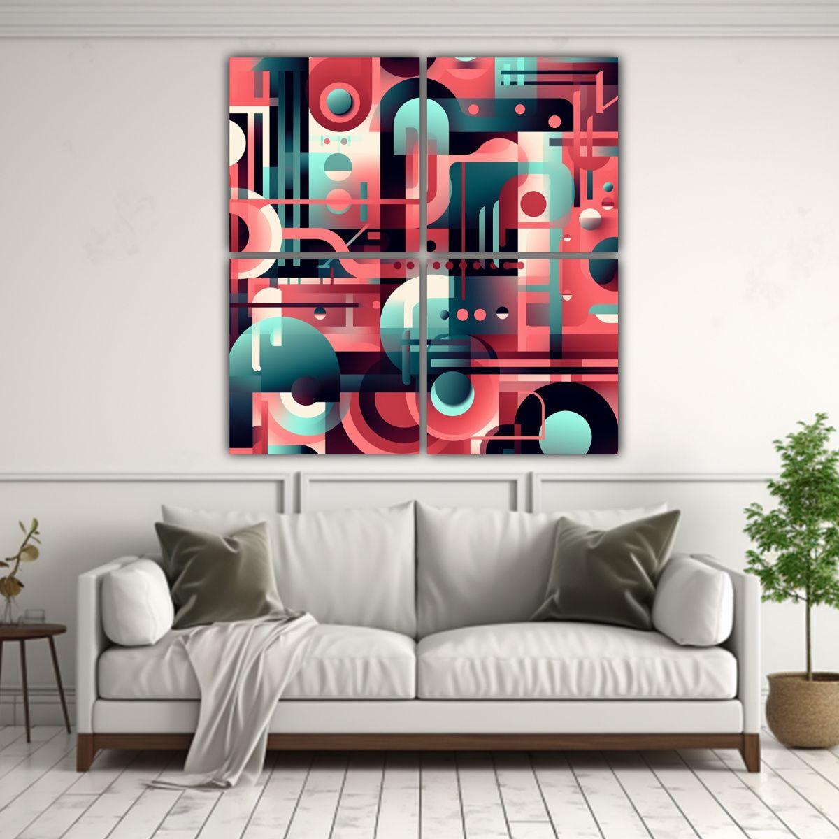 Cuatro Cuadros Decorativos Con Impacto Visual 200x200 Cm-2
