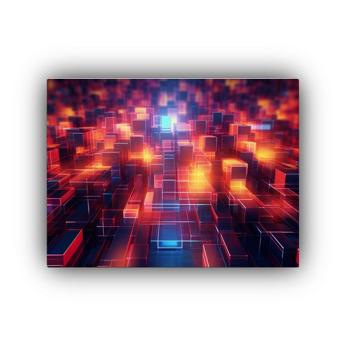Pinturas Abstractas Originales De Tecnología Futurista En L 50x40cm-0