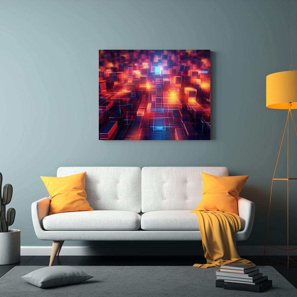 Pinturas Abstractas Originales De Tecnología Futurista En L 50x40cm-2