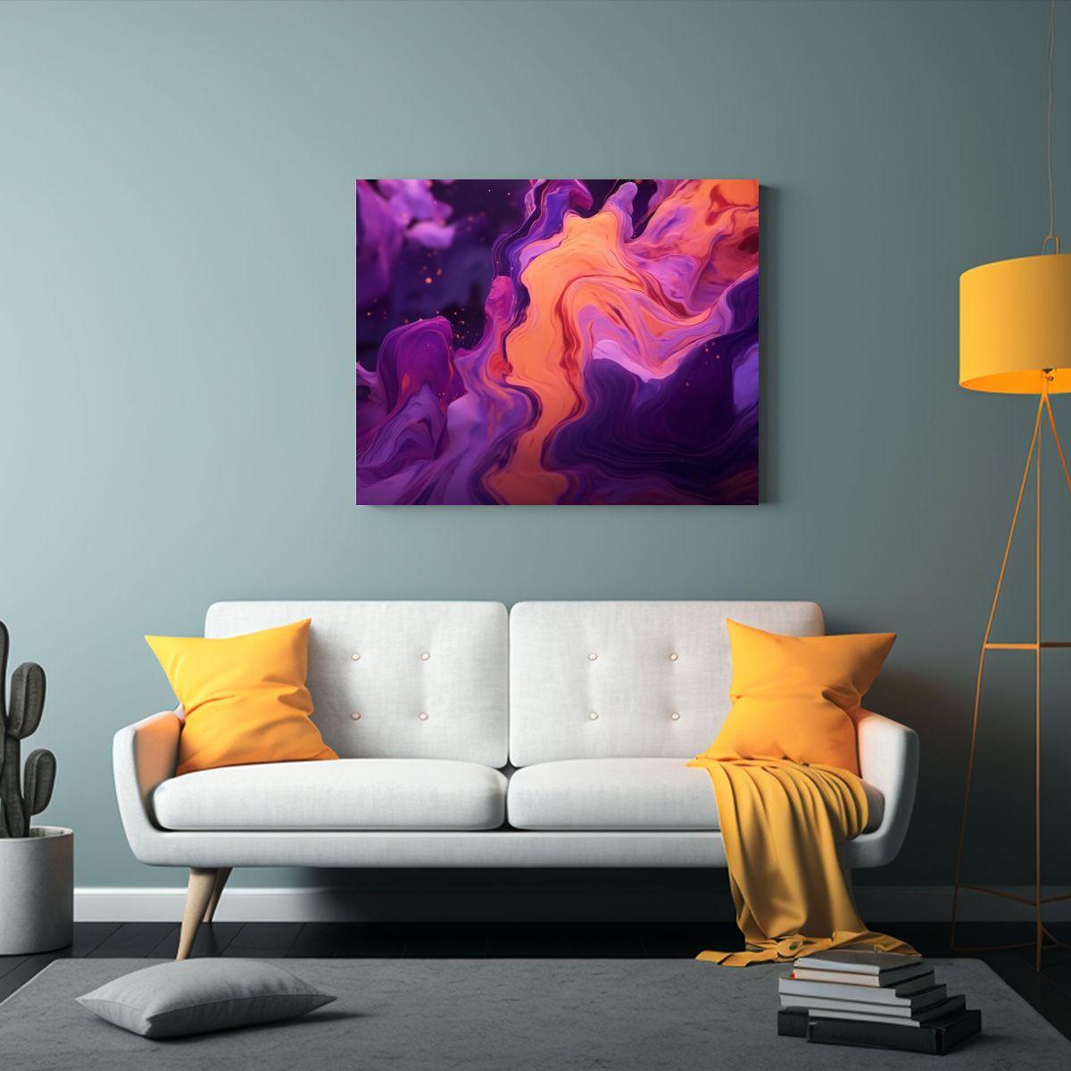 Cuadro Abstracto Líquido Tela Vintage De Toymaker 65x50cm-2