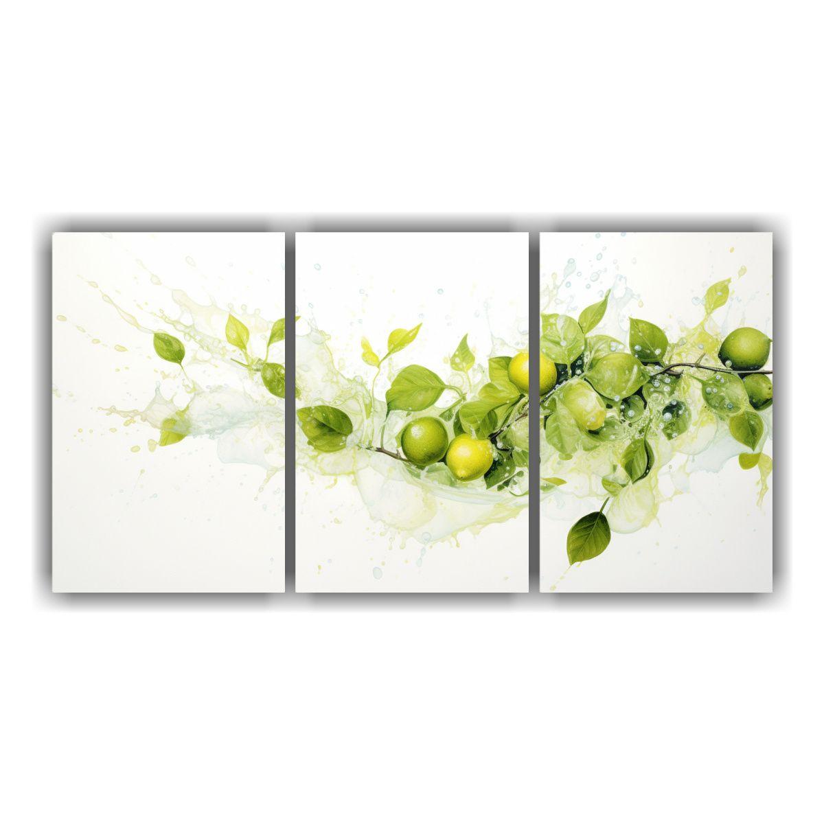 Cuadros Abstractos Vibrantes De Agua Linden, 60x30 Cm-0