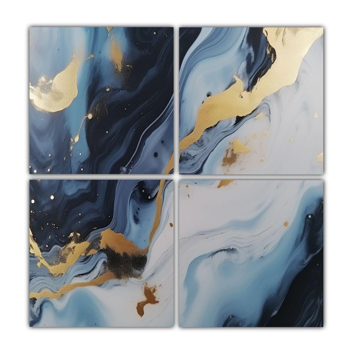 Cuatro Artes Cuadrado Estrellados Sobre Fondo 100x100 Cm-0