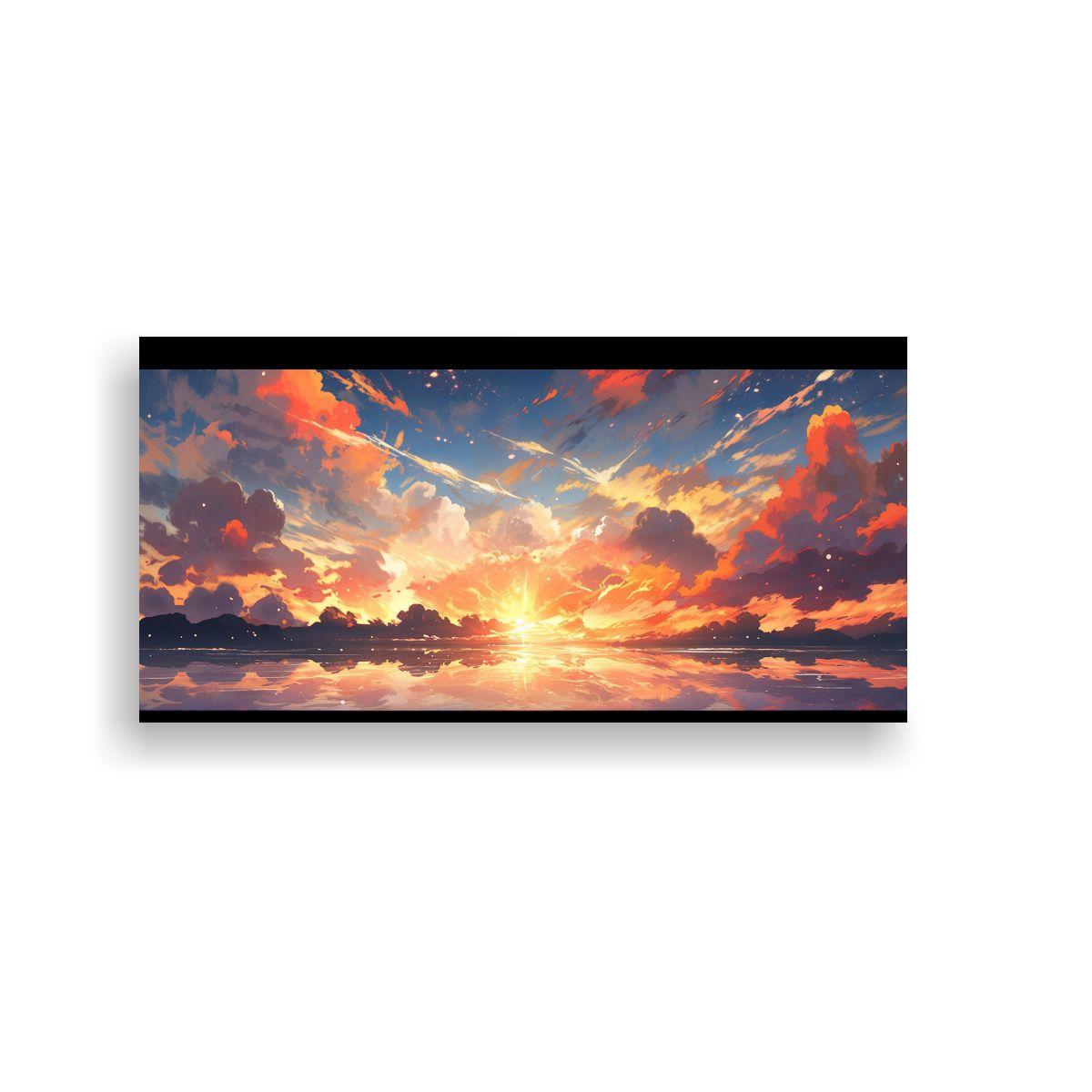 Cuadros Modernos Reflejo Amanecer Y Atardecer Con  40x20cm-0