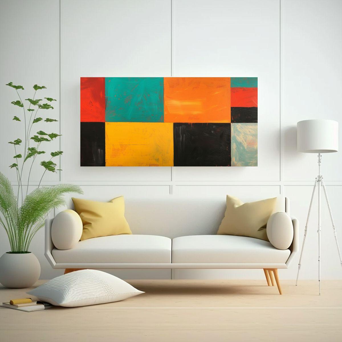 Cuadro Fractal Inspiración Fantástica En Rojo 40x20cm-2