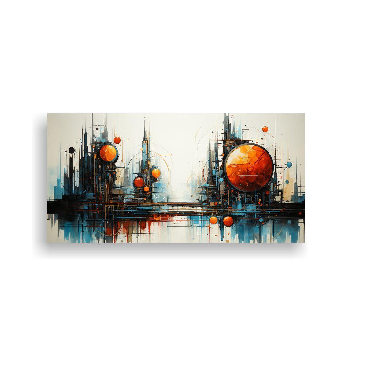 Pintura Abstracta Futurista Arte De Pared Alegre 160x80cm-0