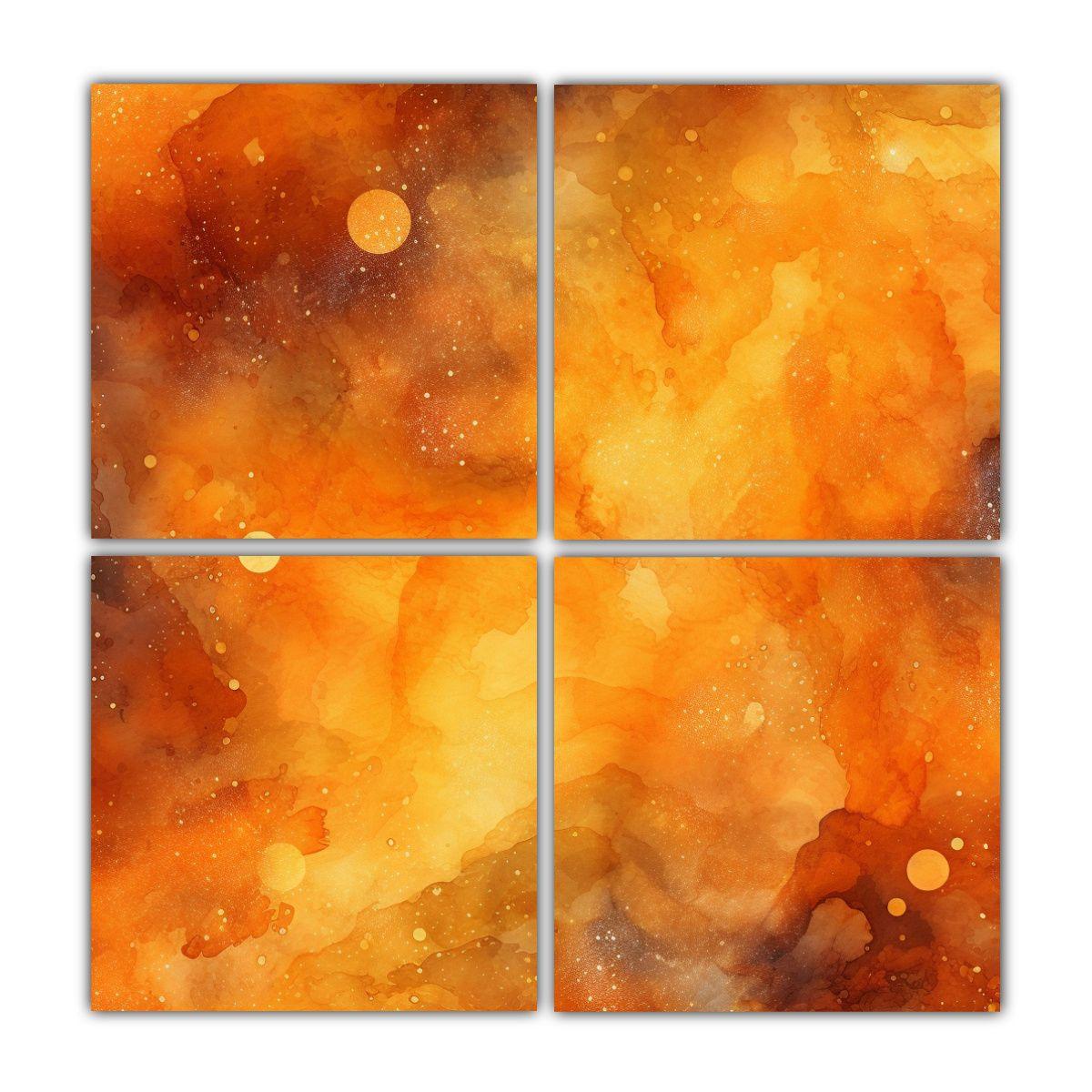 Cuatro Lienzos Composición Personalidad Fondo 140x140 Cm-0