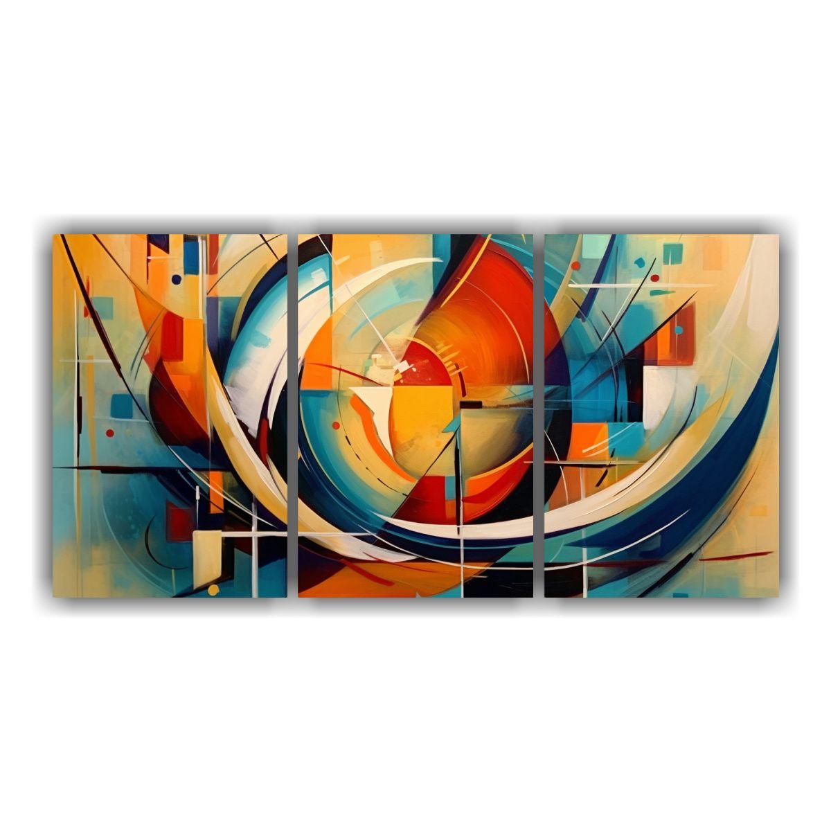 Cuadro Abstracto De Arte Moderno Estrellado Set 3 60x30 Cm-0