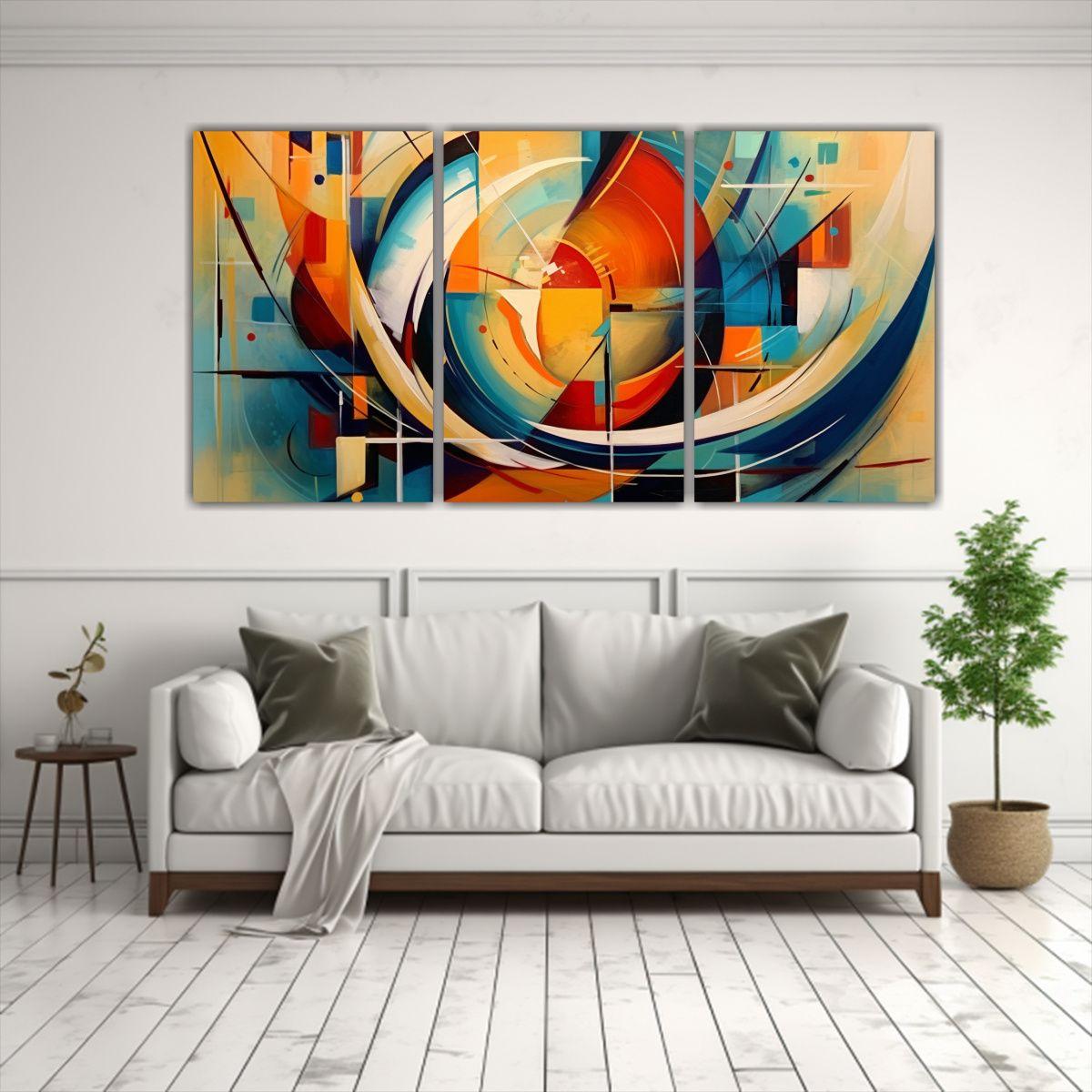 Cuadro Abstracto De Arte Moderno Estrellado Set 3 60x30 Cm-2