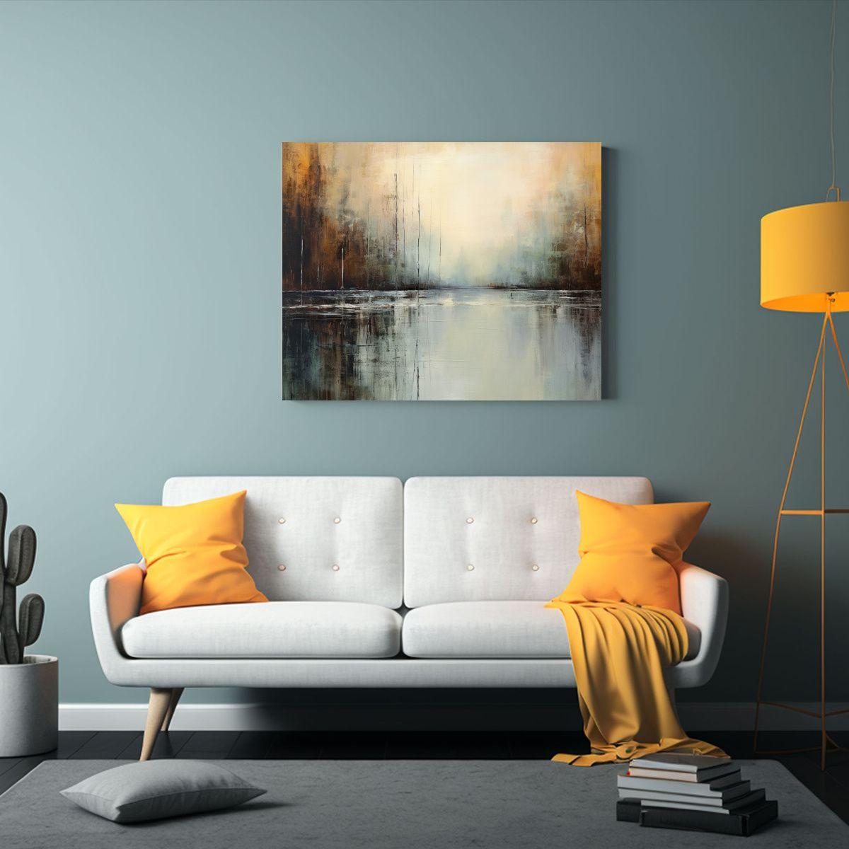 Pintura Abstracta Minimalista En Bastidor: 30x20cm-2
