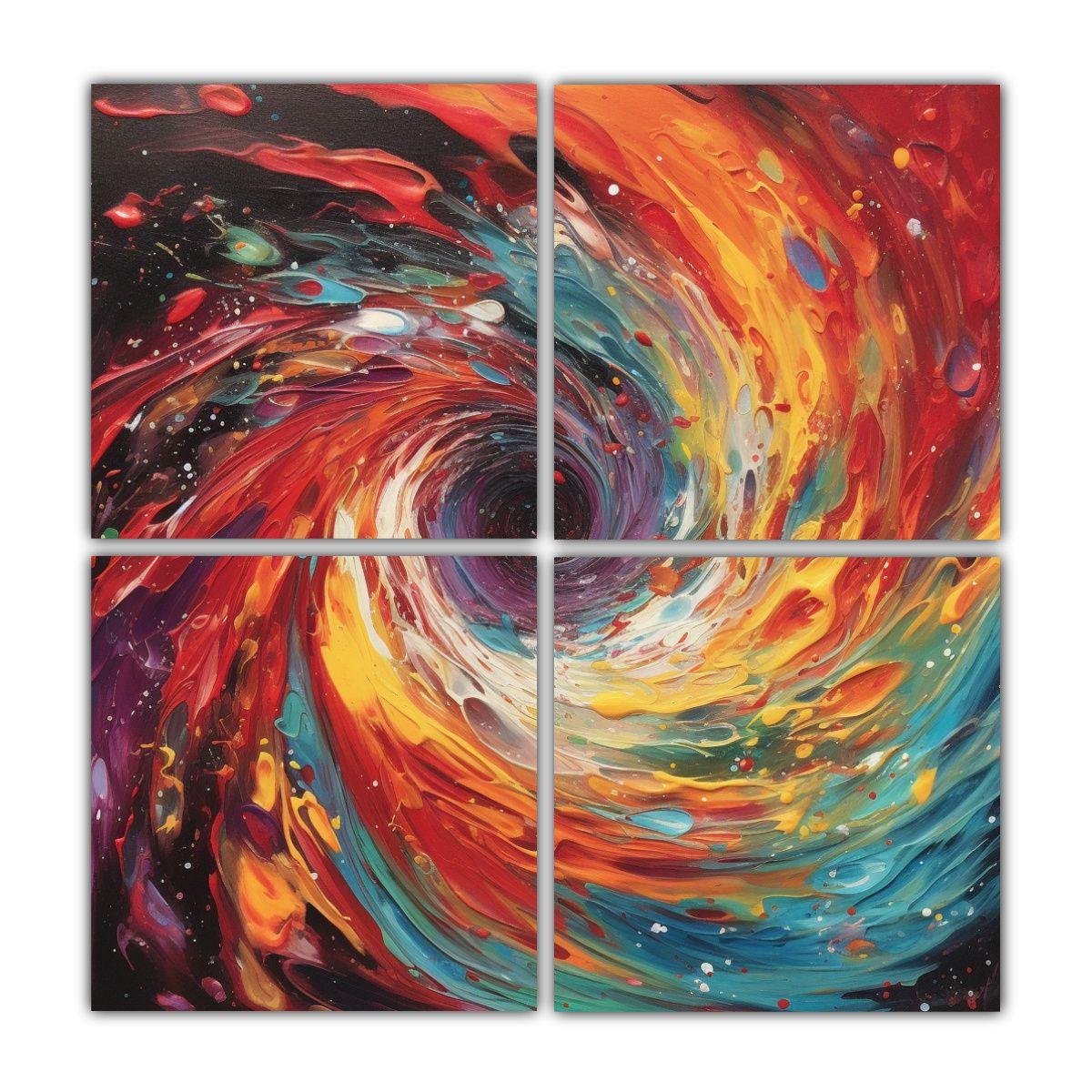 Cuadros Abstractos De Composición De Arte: 100x100 Cm-0