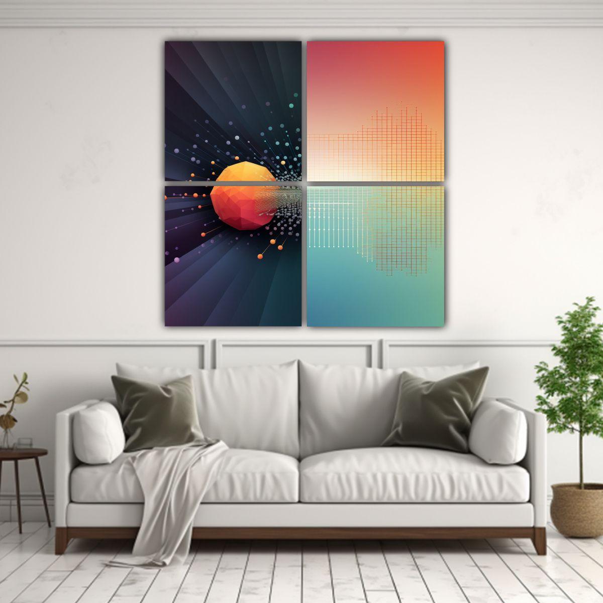 Cuadros Dibujo Estrellados Para Decoración 140x140 Cm-2