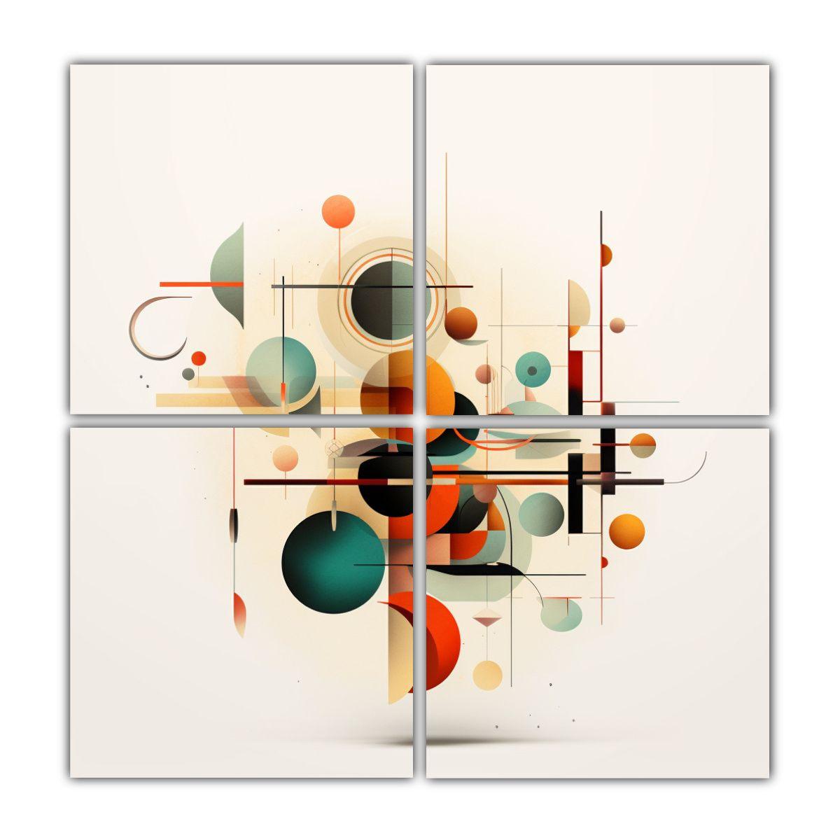 4 Lienzos De Tela Inspiración Alegre Pinturas 140x140 Cm-0